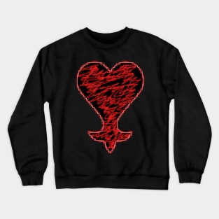 Heartless 8bit style red neon Crewneck Sweatshirt